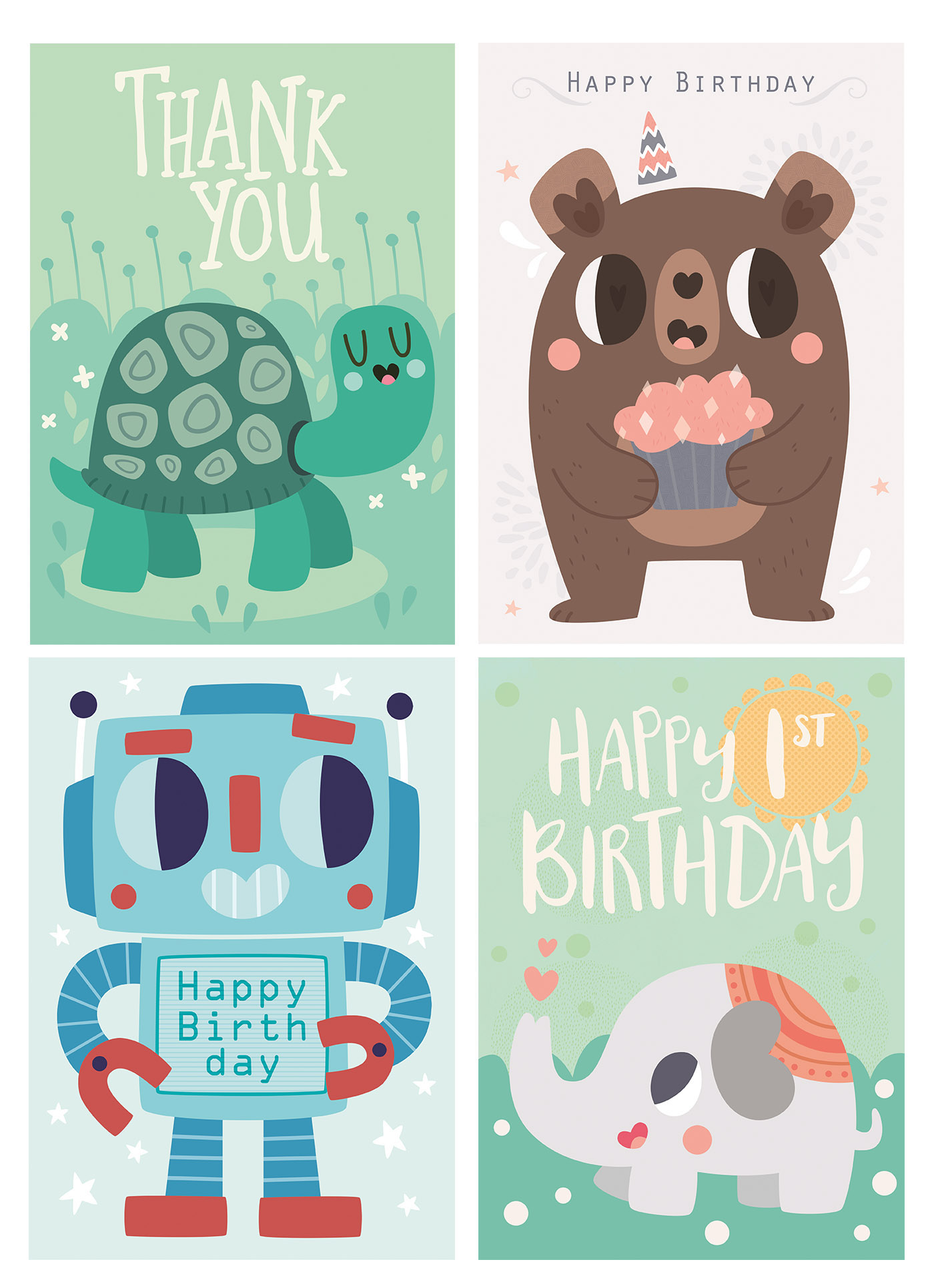 greetings card cards greetings cards vector design Character animals Birthday mothers valentines