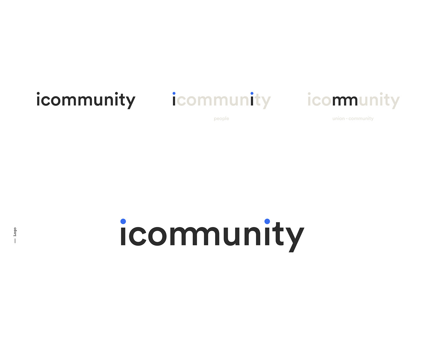 icommunity UI Interface brand Icon blue clean Ico community blockcchain