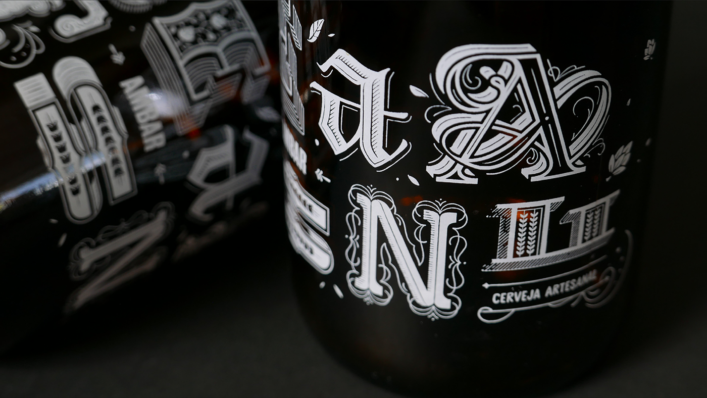 type lettering beer growler craft handmade bottle letter serif font