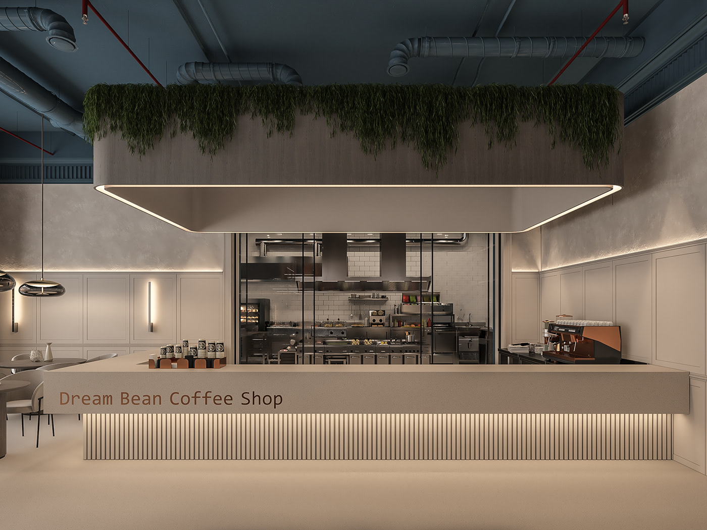 art blue Coffee coffeeshop design Interior light rastorant shop Travel