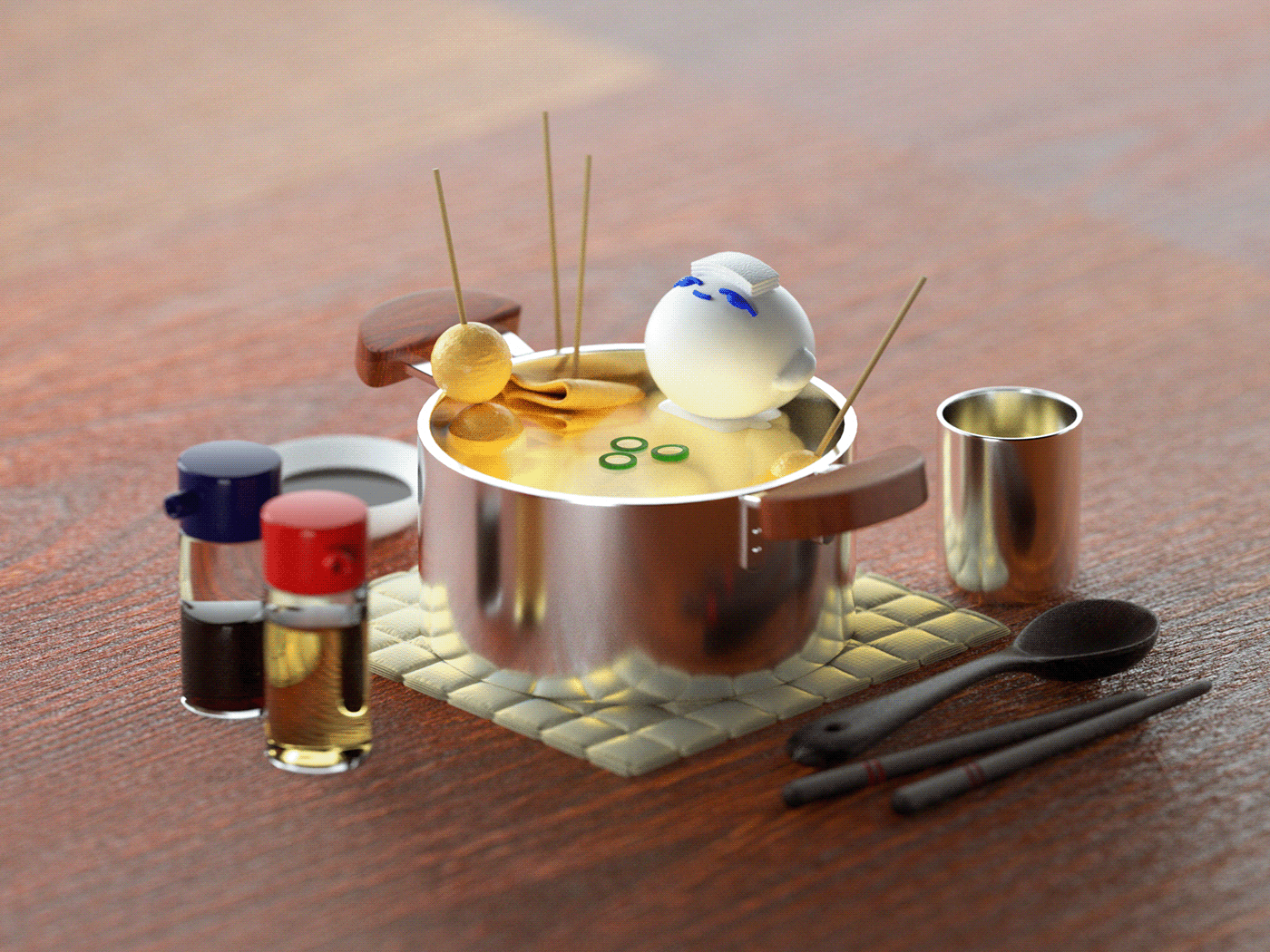 3D 3D Character Character design  Coffee Miniature 3D motion graphic Character gif motion graphic