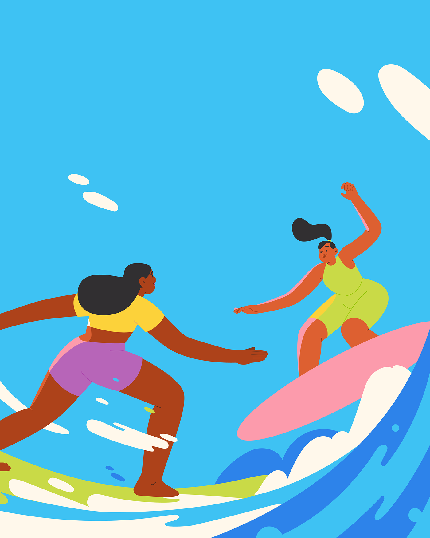 ILLUSTRATION  movement Ocean sports summer Surf surfing water women women empowerment