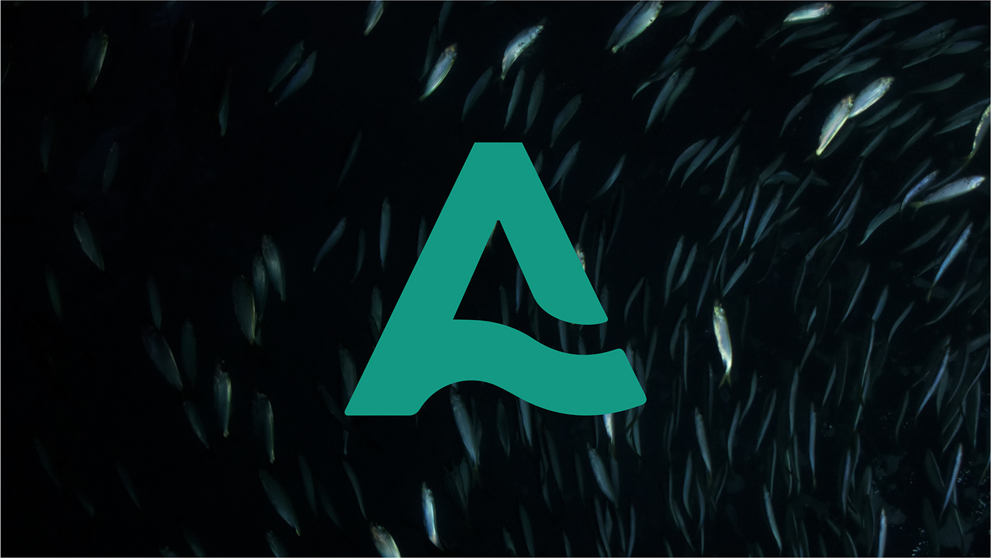 A letter logo aquaculture brand identity design fish logo sea shrimp Technology water