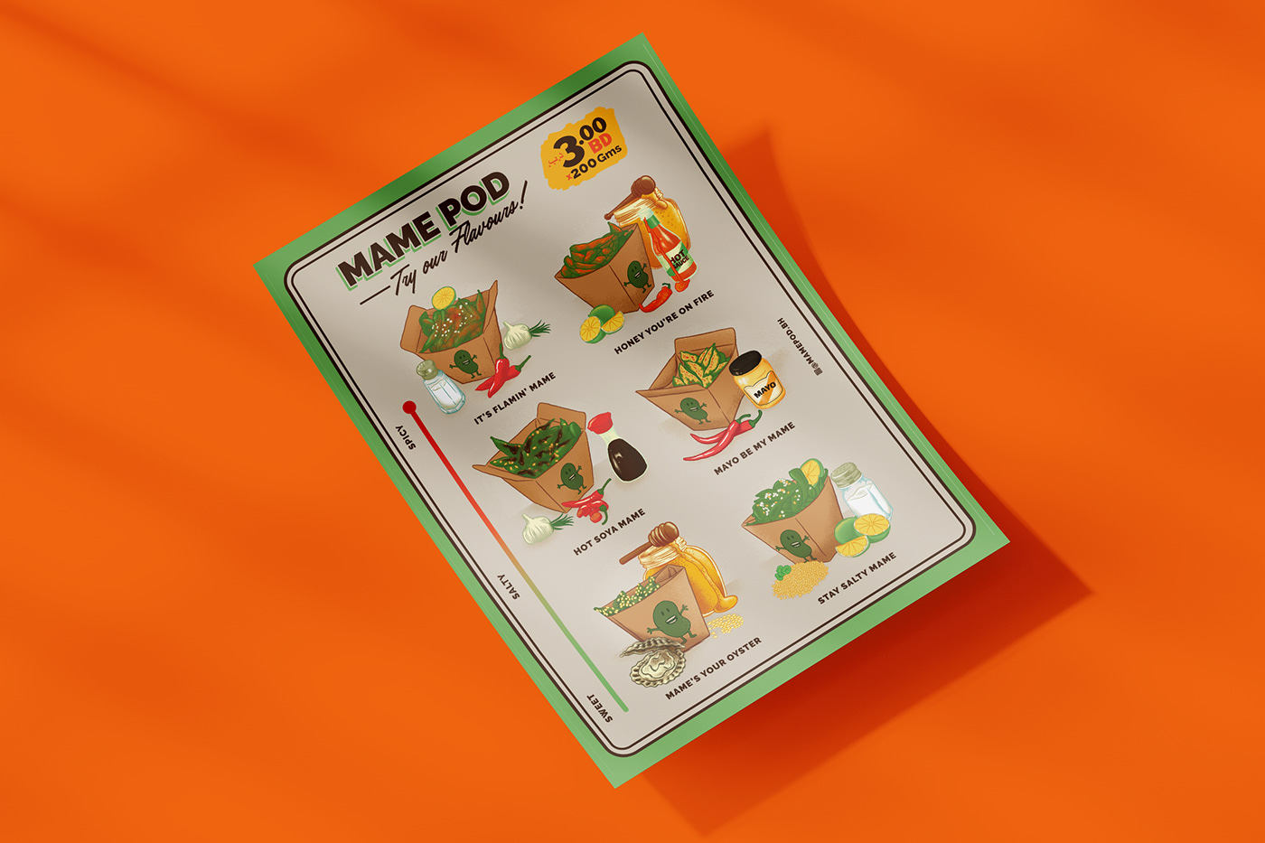 branding  edamame ilustracion menu poster Stand Asian Food Character digital content printed
