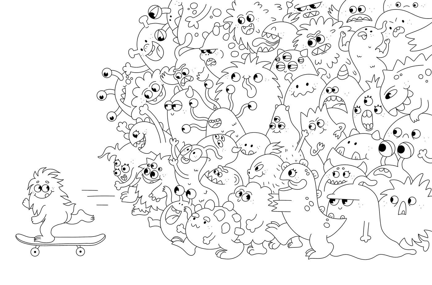 animals illustration cartoon Character design  coloring book digital illustration doodle children illustration doodles sketch