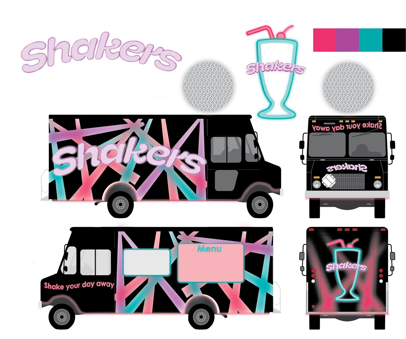 brand identity Case Study colorful DESIGN disco Food truck food truck design graphic design  Logo Design
