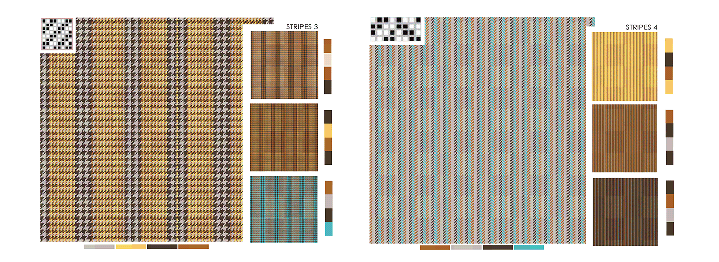 cad Checks and Stripes fabric handloom Handweaving stripes textile design  Weave Design weaving