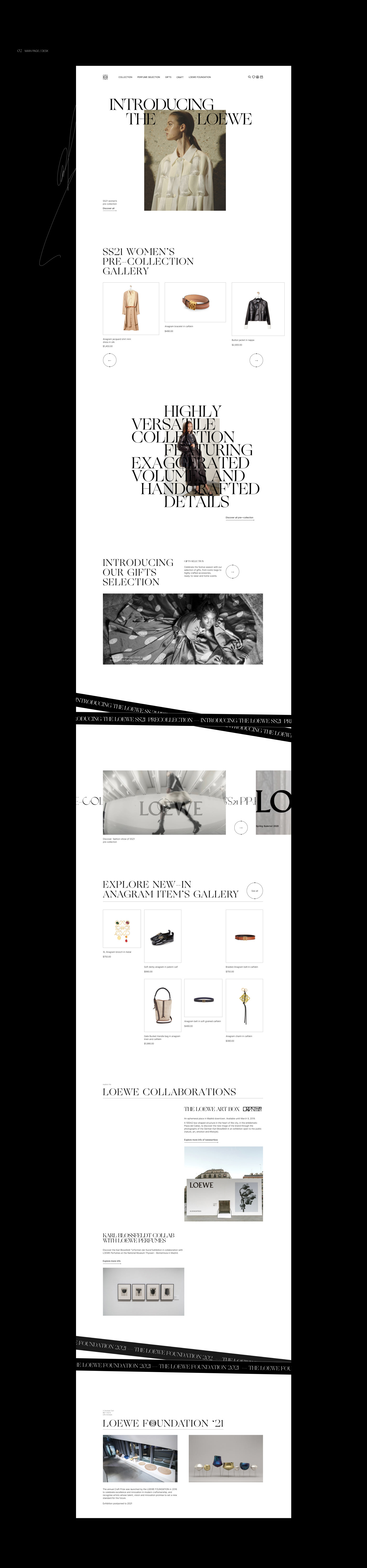 concept e-commerce Fashion  loewe redesign ux/ui