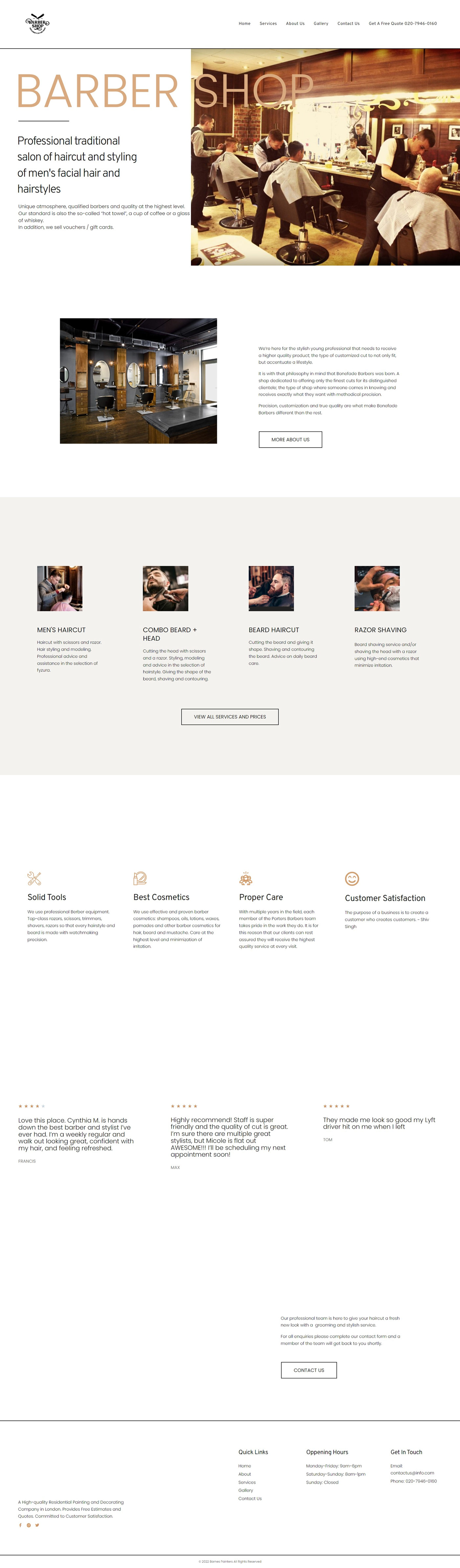 barber shop design Web Design  Website wordpress
