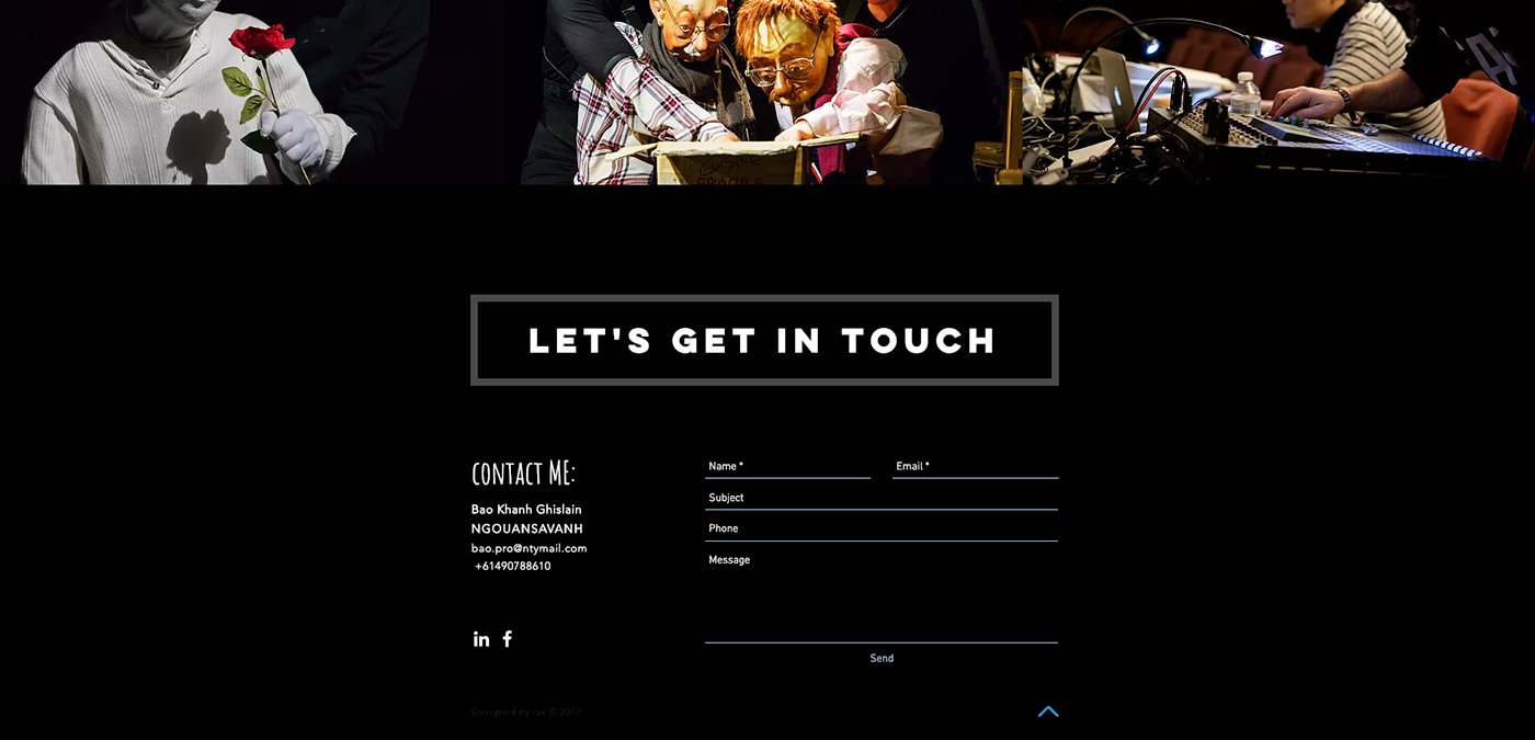 Theatre artist artist website folio folio website Web Design  Website ux/ui storytelling  