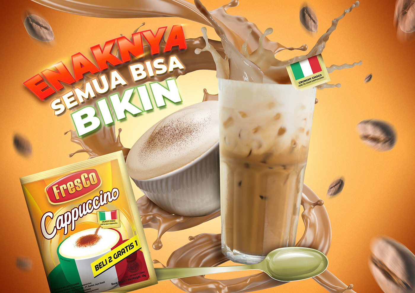 digital imaging  Digital Art  key visual poster Coffee cappuccino Ads Banner