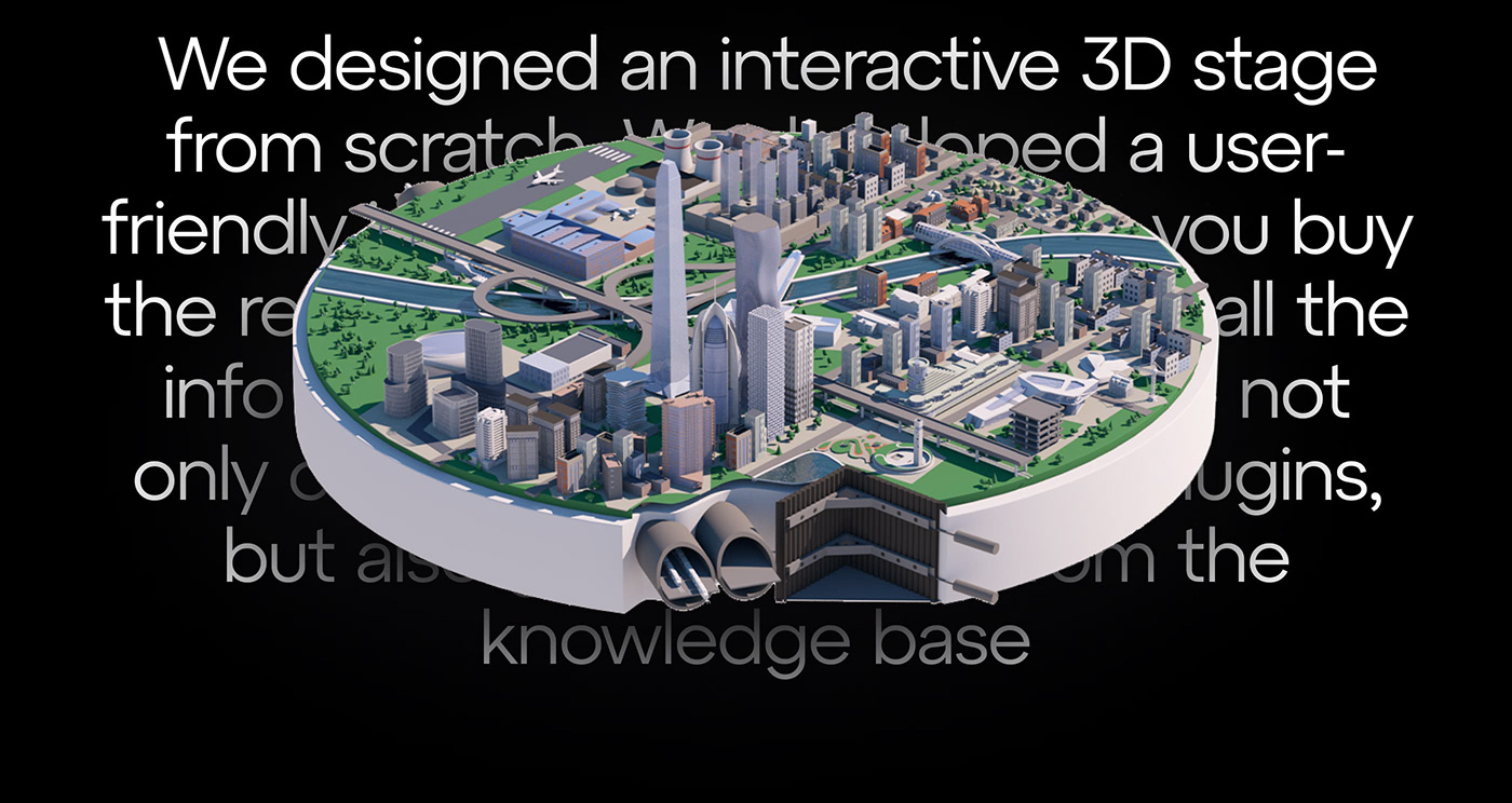3D architecture black creative modern typography   UI ux visualization Web Design 