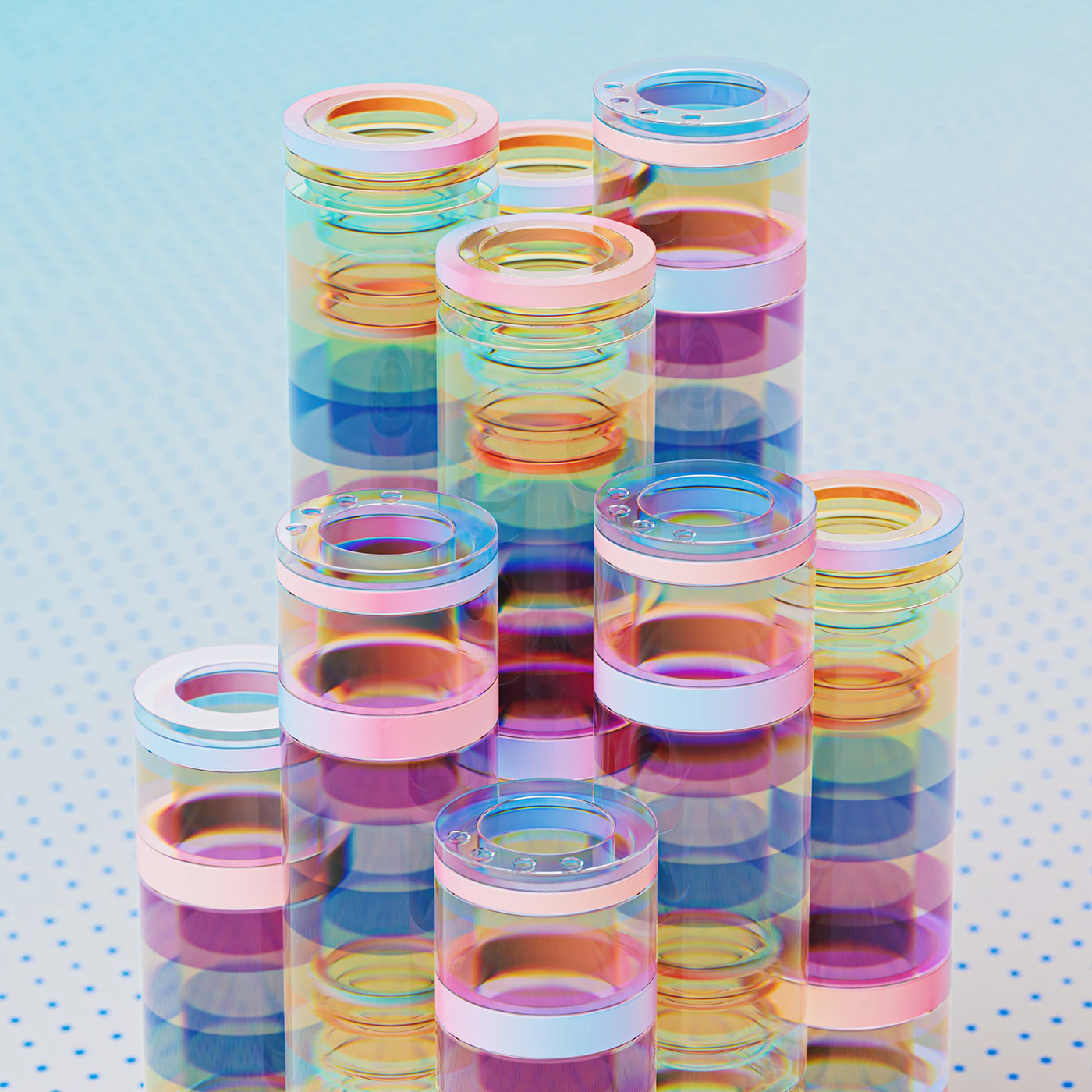 abstract caustics glass gradient hard minimal soft toy