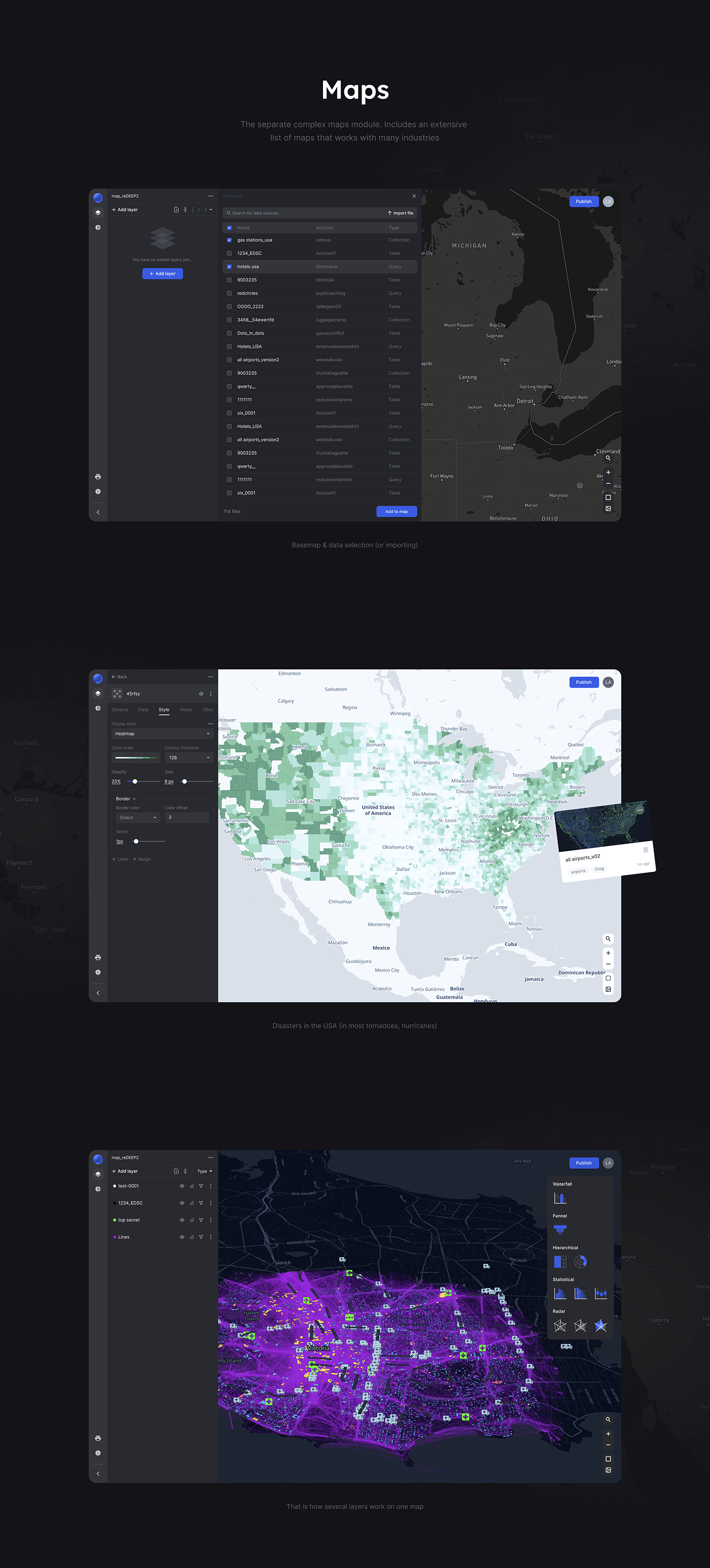 Big Data maps SAAS UI ux Web Design 