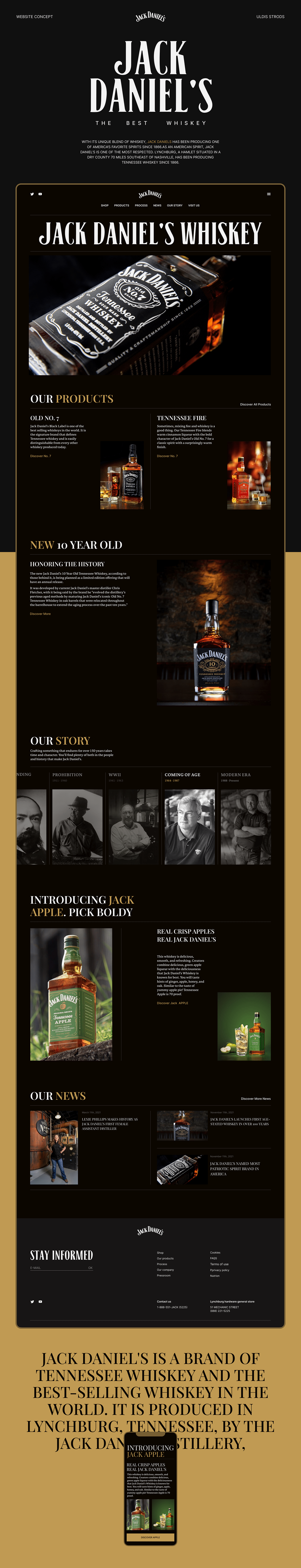 alcohol Figma jack daniels redesign Website Whiskey