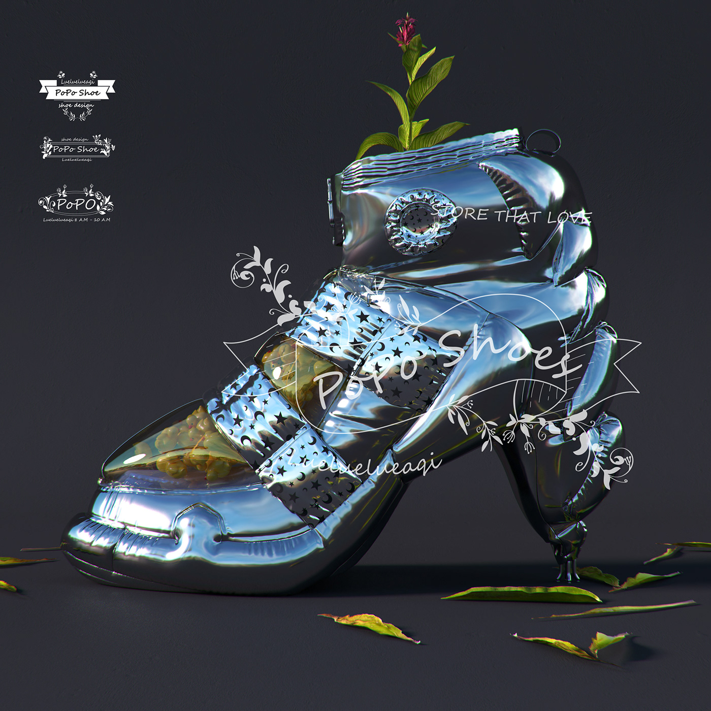 3D CGI Fashion  shoe design