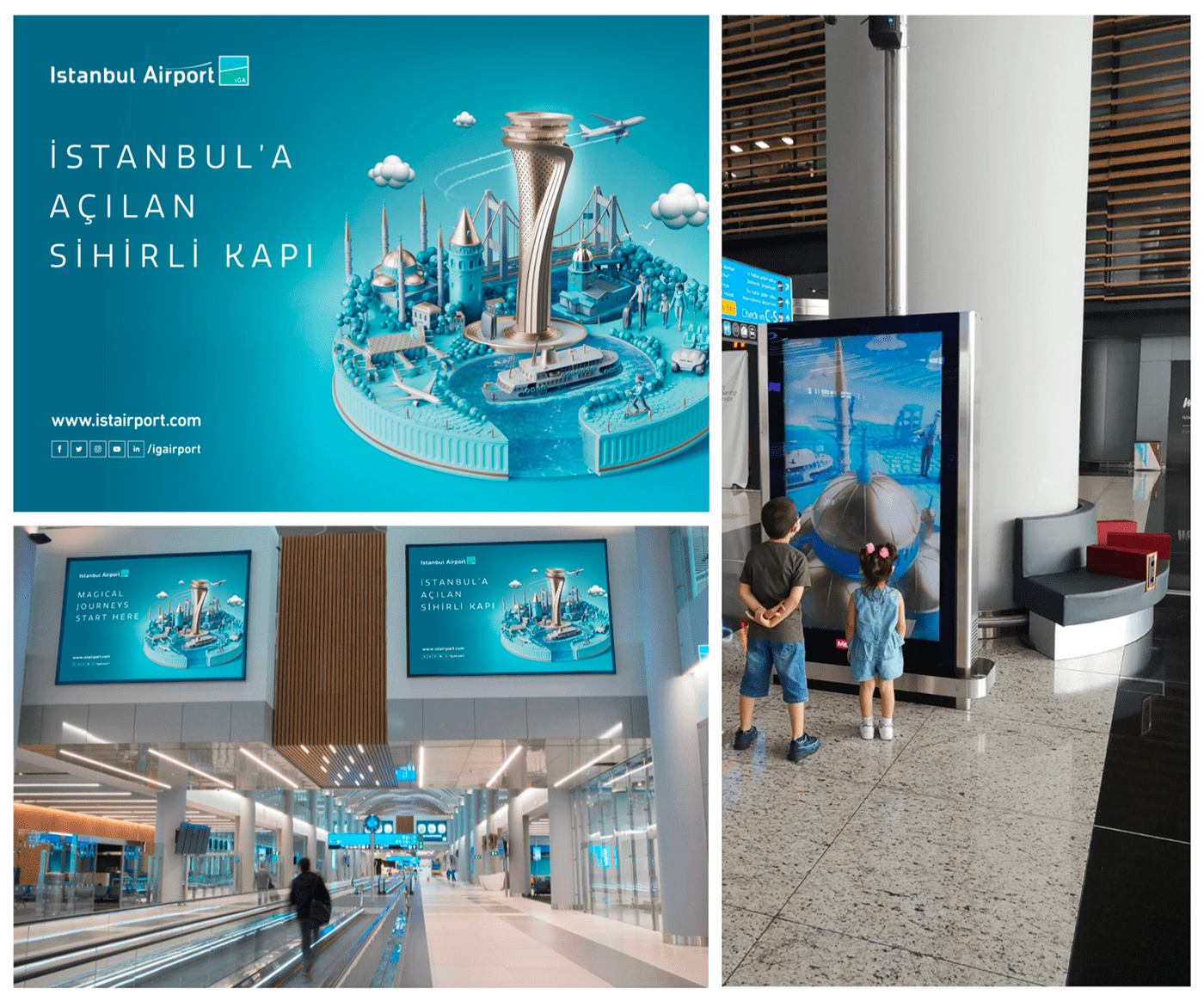 3D 3d modeling Advertising  CGI IGA istanbul airport lighthouseVFX magical journeys poster