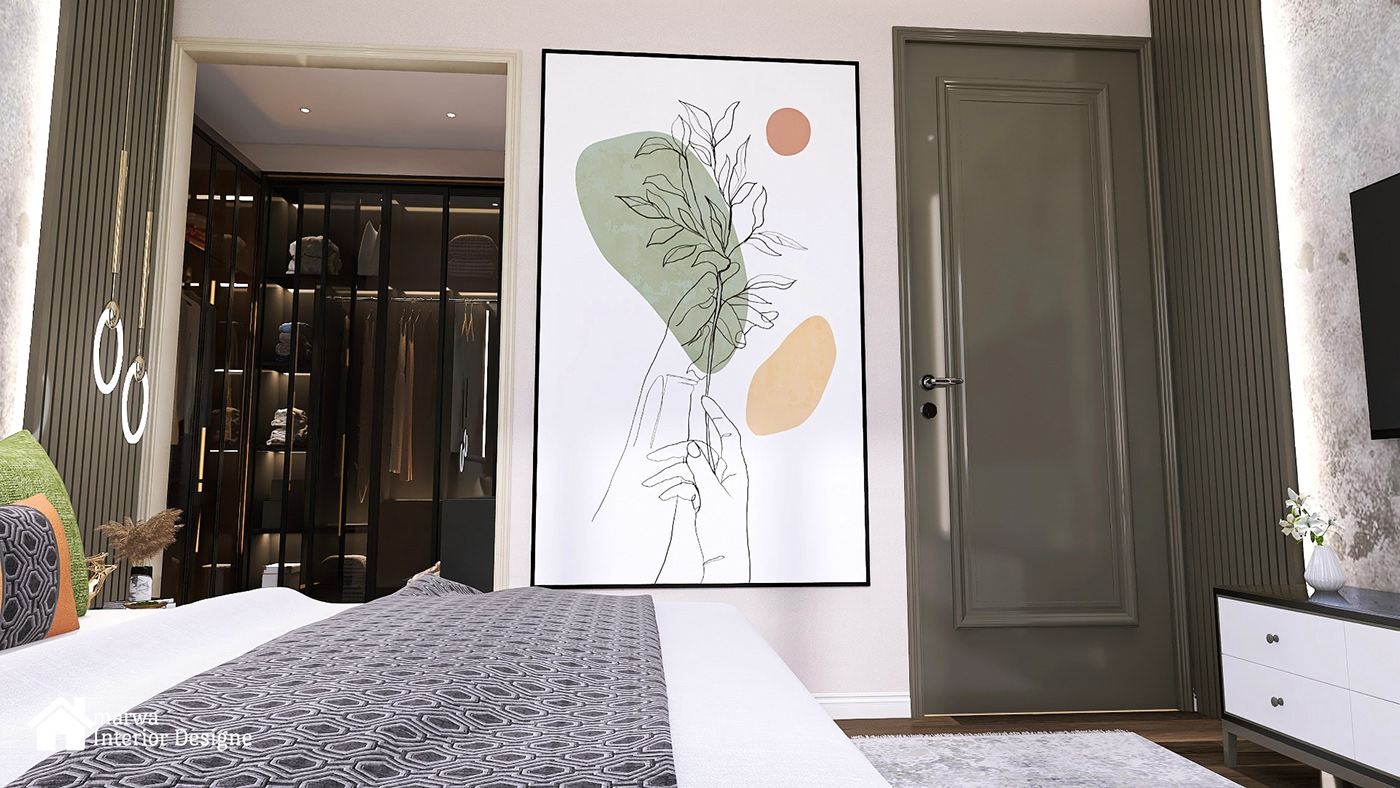 3ds max architecture bedroom design Creativity designer elegent grean interior design  modern visualization