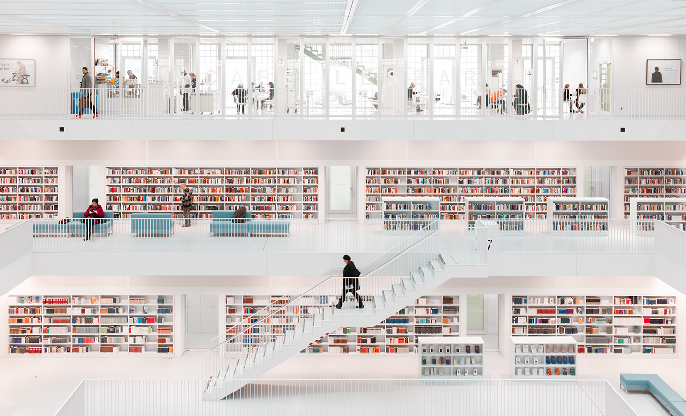 stuttgart library books architecture modern atmosphere germany city library  doelz Yi Architects