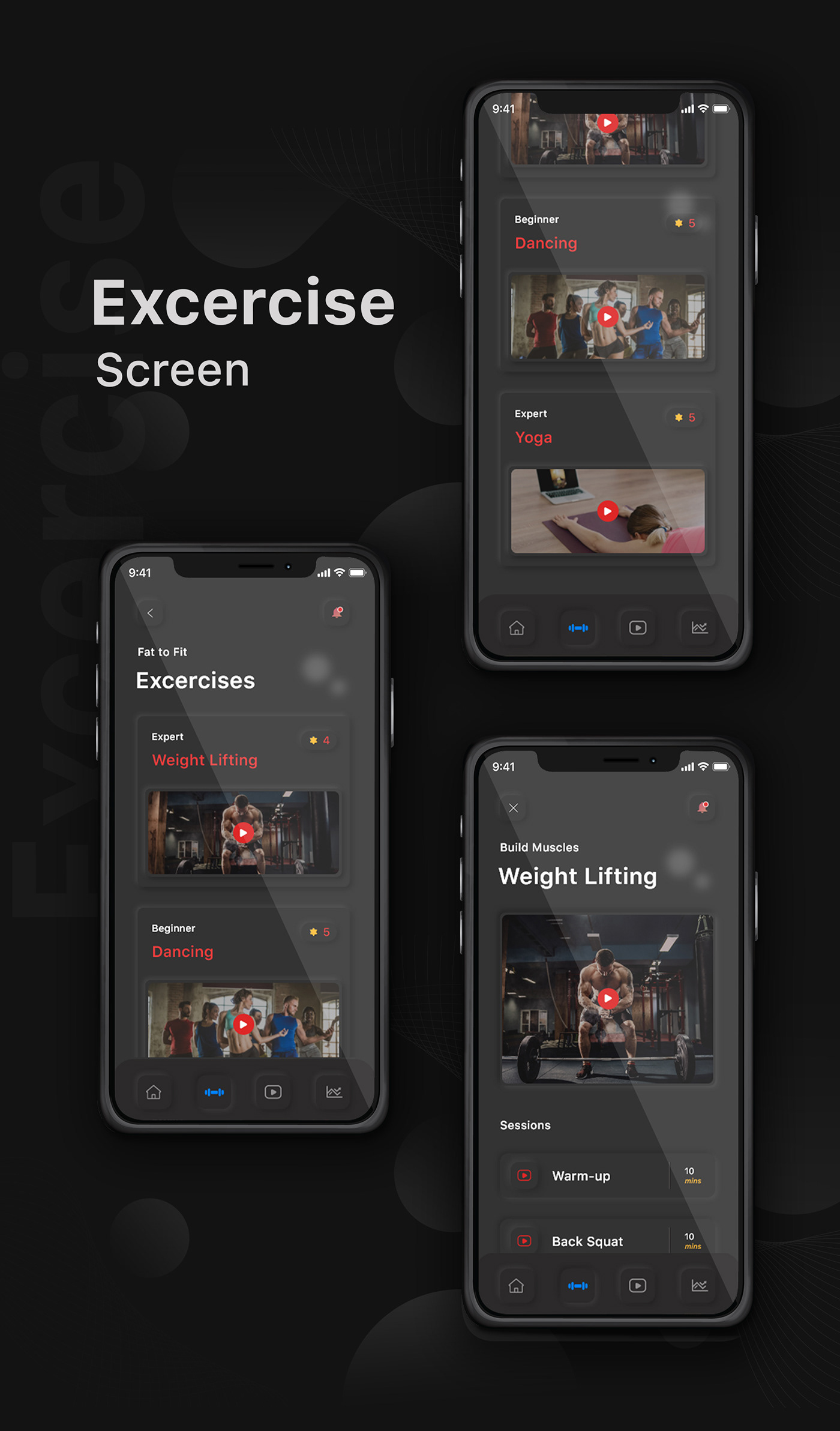 Adobe XD fitness Mobile app neomorphism UI/UX user experience user interface design ux