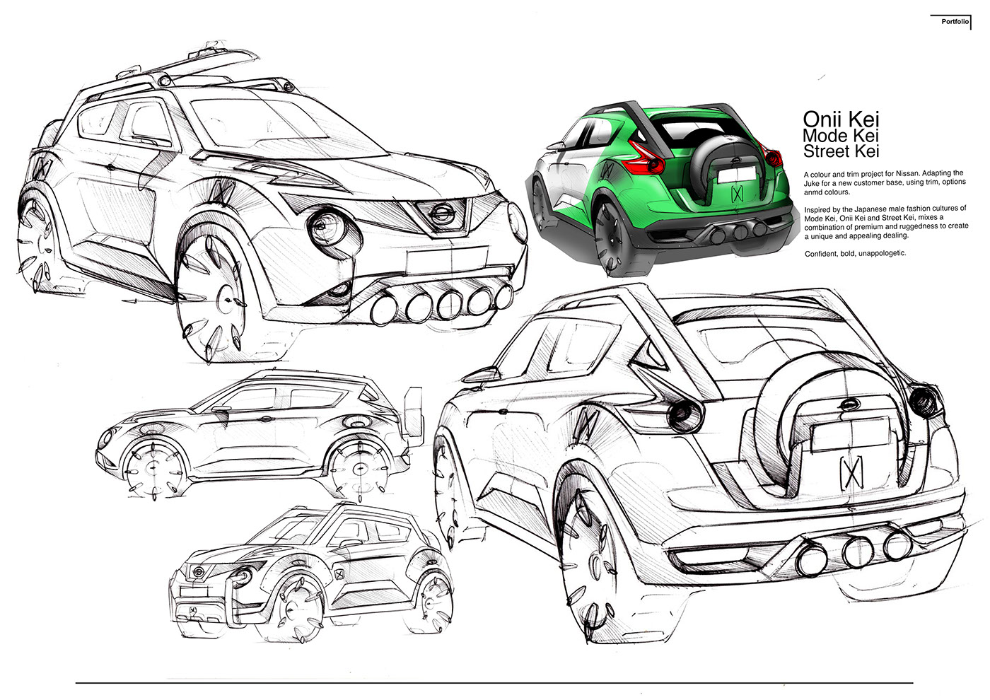 Nissan design sketch automotive   colour trim japan