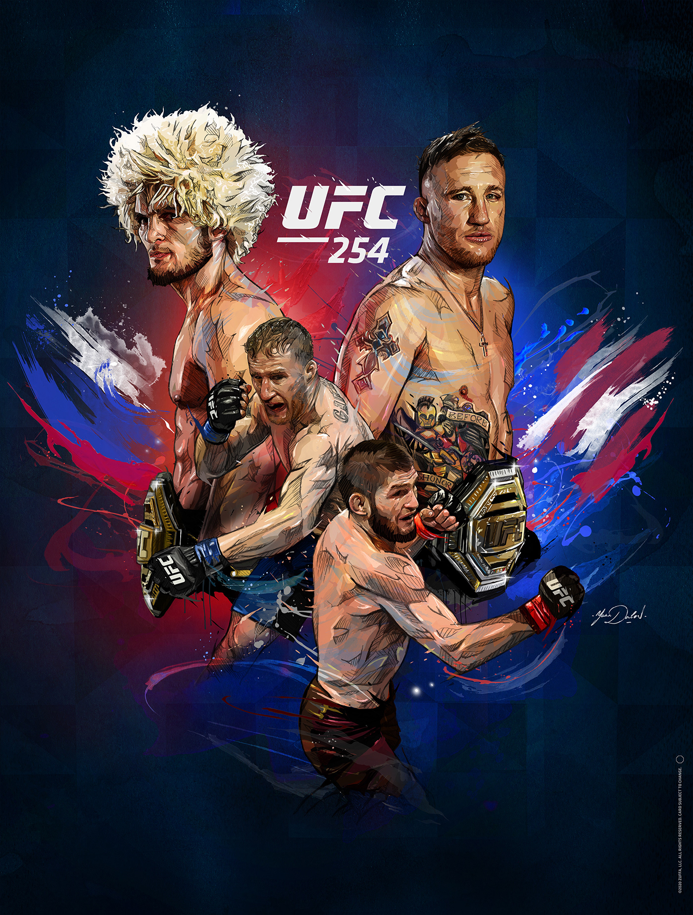 Dynamic fight Fighter Justin Gaethje khabib nurmagomedov MMA poster Rumble sport UFC