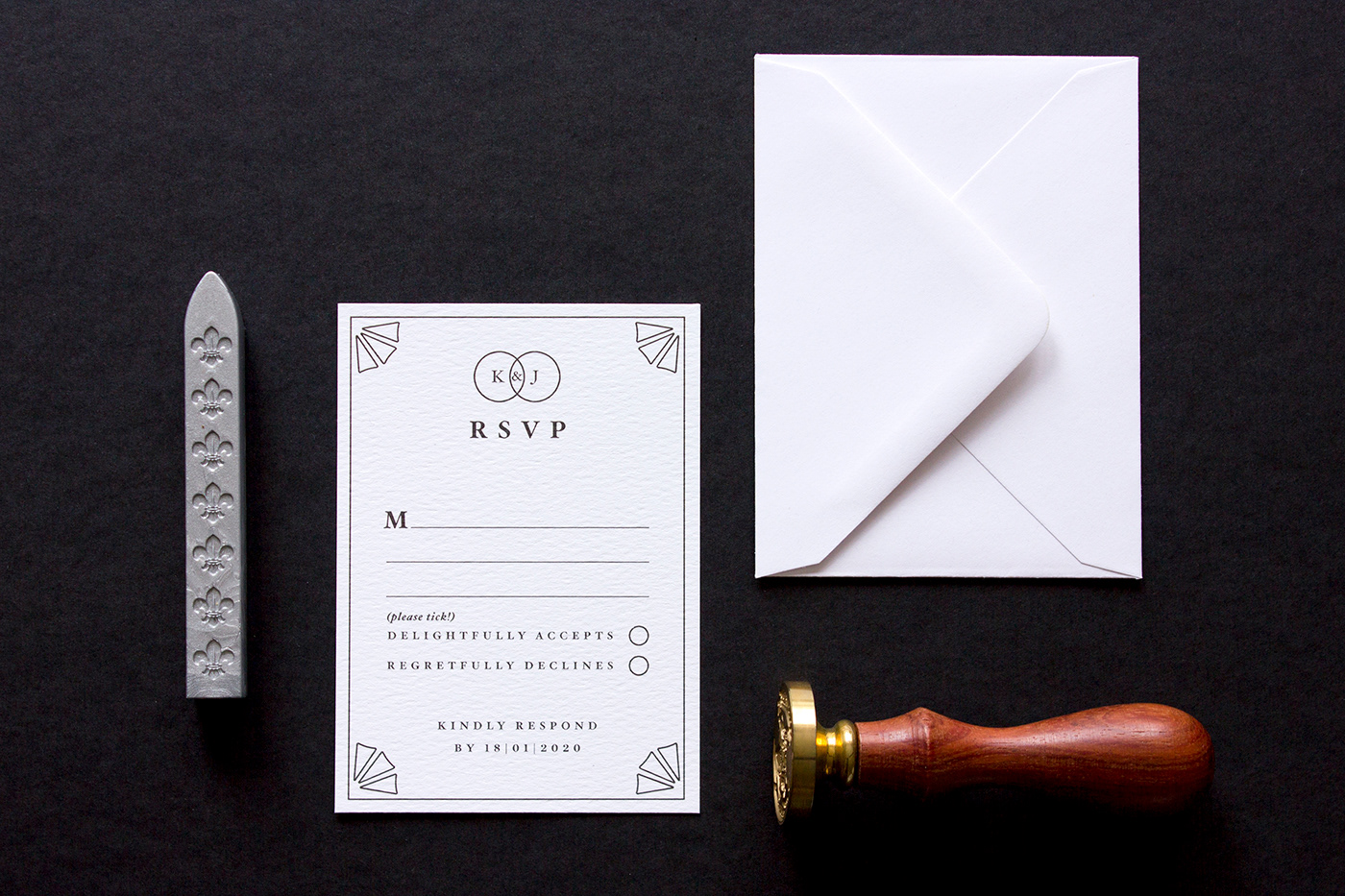 wedding invitations print foiling graphic design  Castle scotland White black & white silver