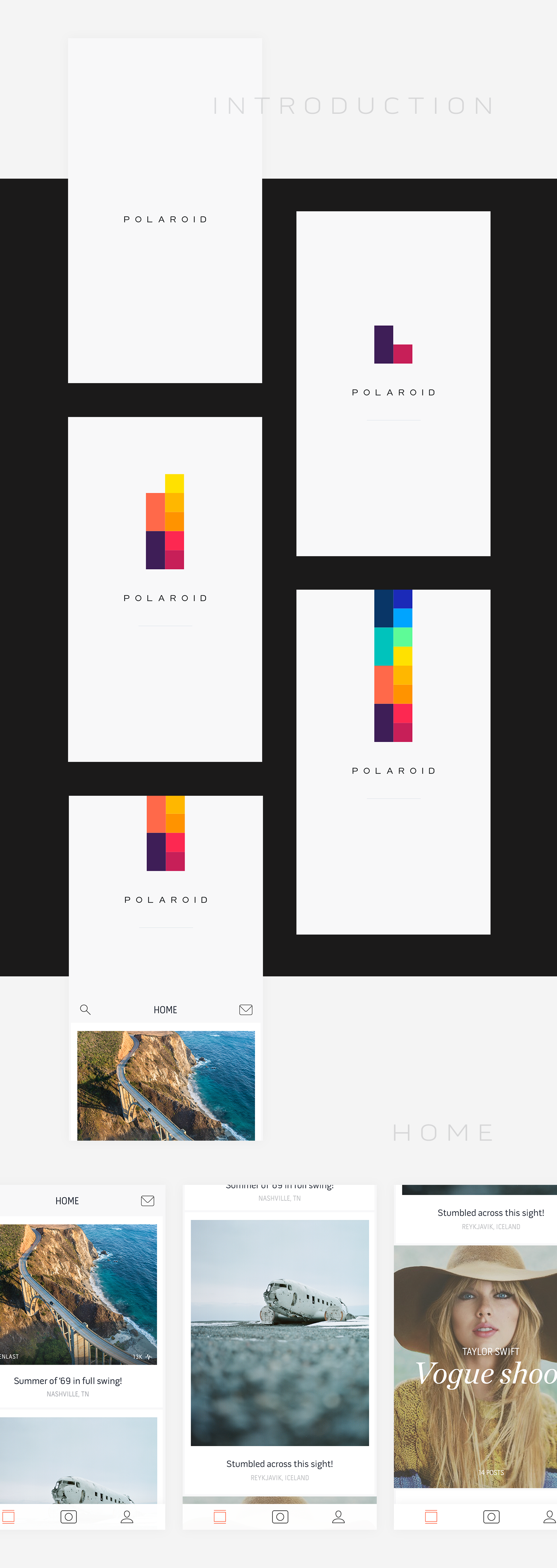 brand app POLAROID swing Website Web design UI ux logo