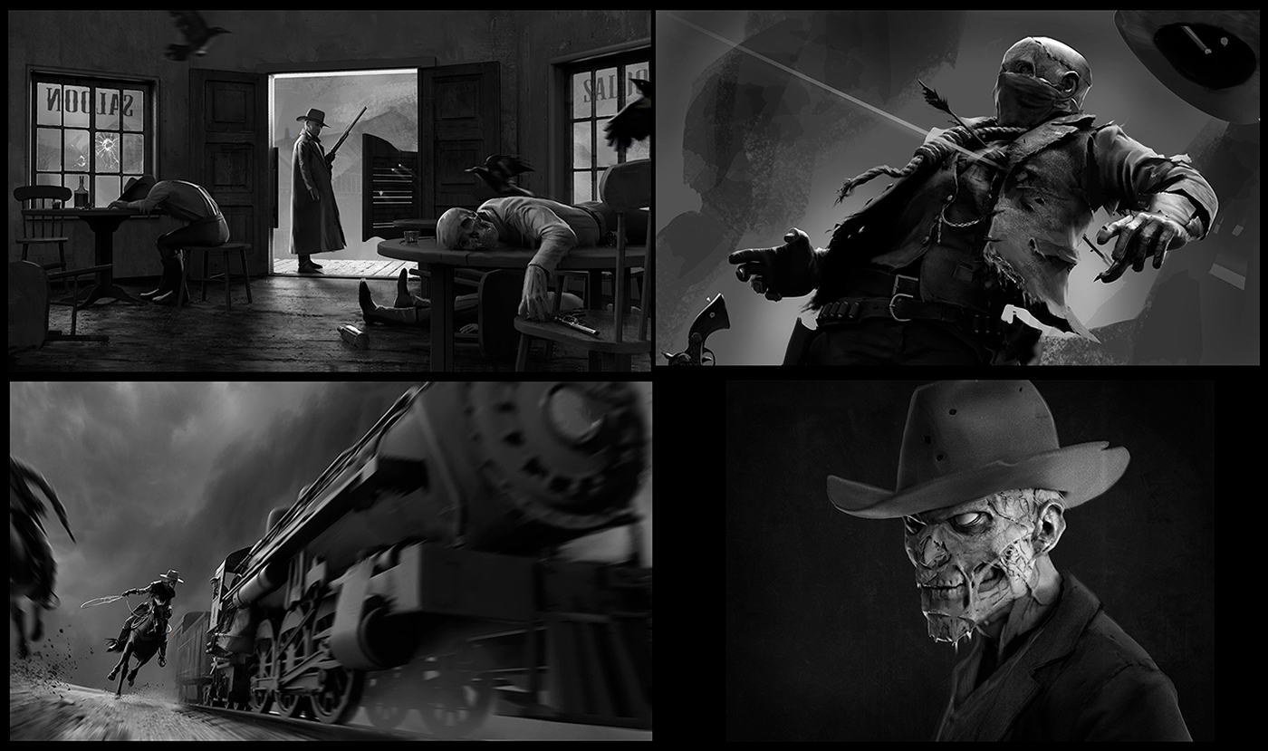 conceptart zombie concept western cowboy Gun wildwest