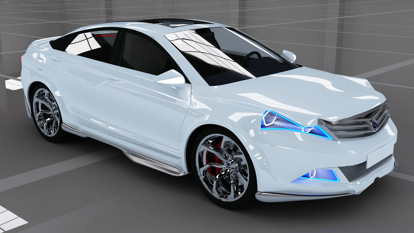 Azerant car concept Project Render 3d max animation  corona