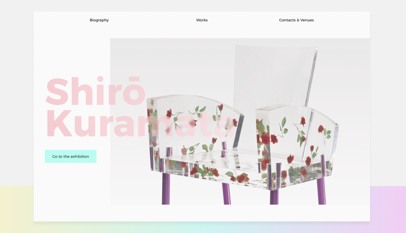 furniture glassmorphism industrial design  japan shiro kuramata uxui Webdesign