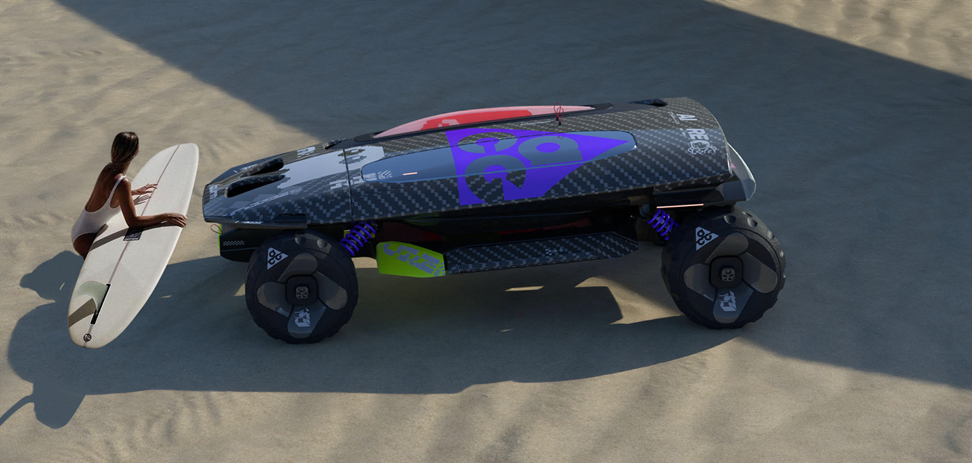 cardesign beach California conceptart Cyberpunk Scifi automotive  