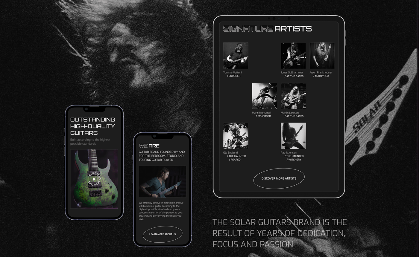 black and white dark guitar redesign UI ux Web Design  ui design UX design Website