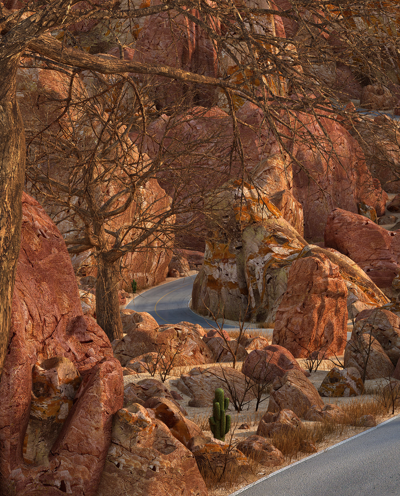 road rock desert Landscape fantasy 3D Maya CGI Real summer