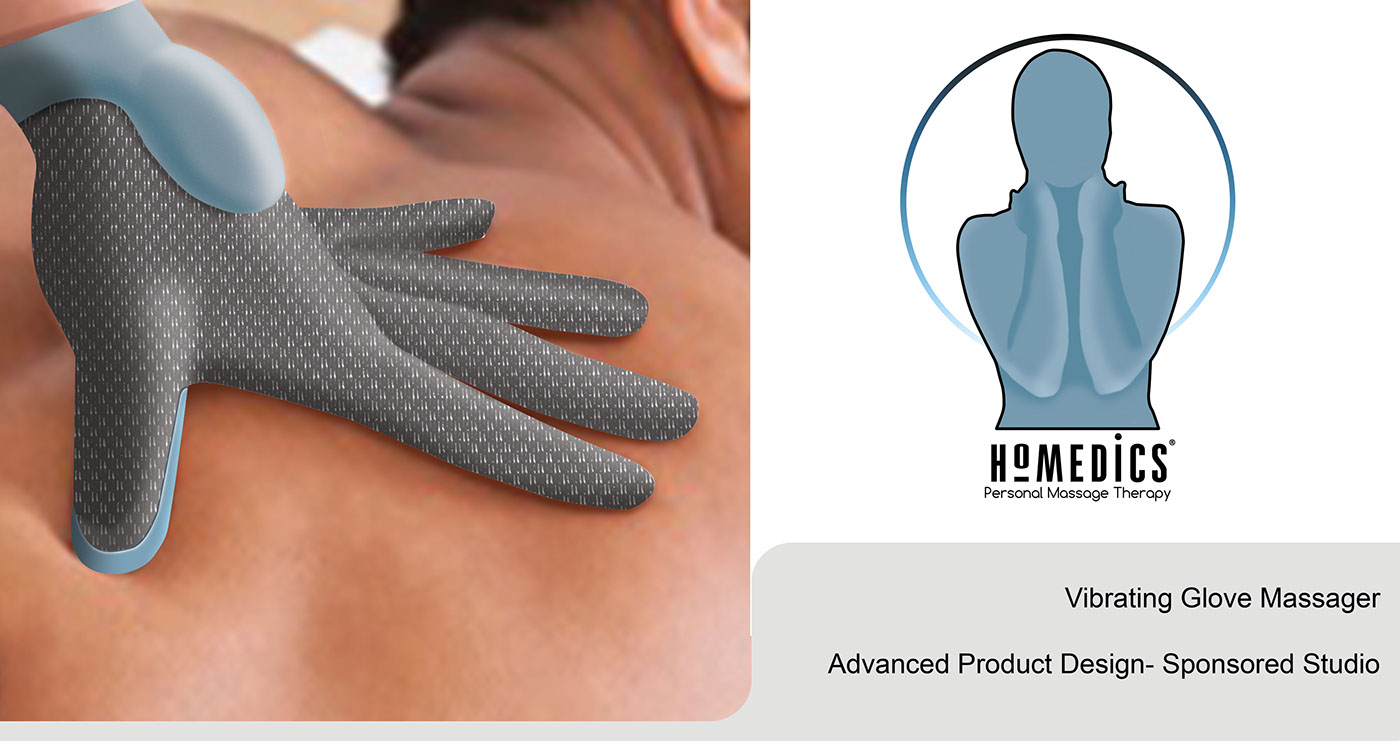 Massager handheld massager HoMedics product design  industrial design  college for creative studies 
