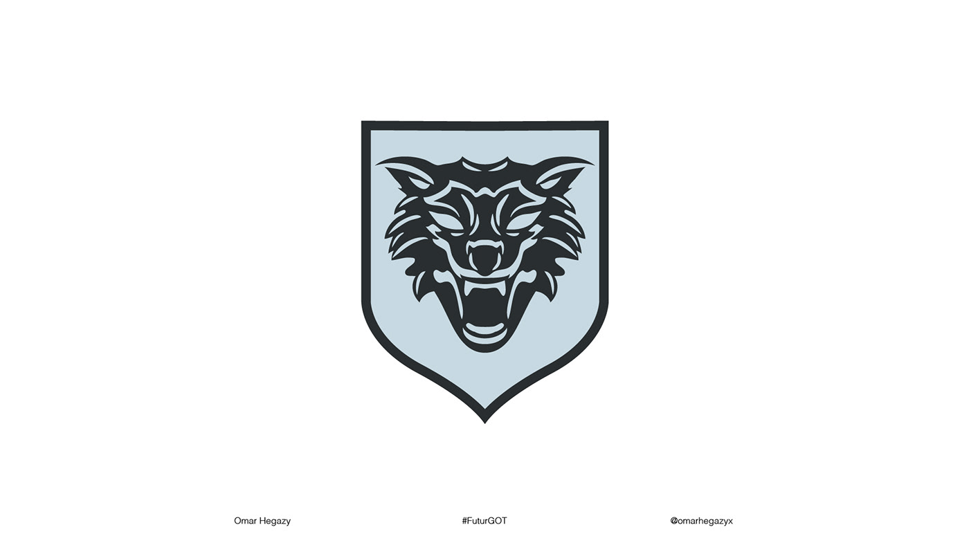 got Game of Thrones ILLUSTRATION  wolf logo animal re-branding flat grey Icon