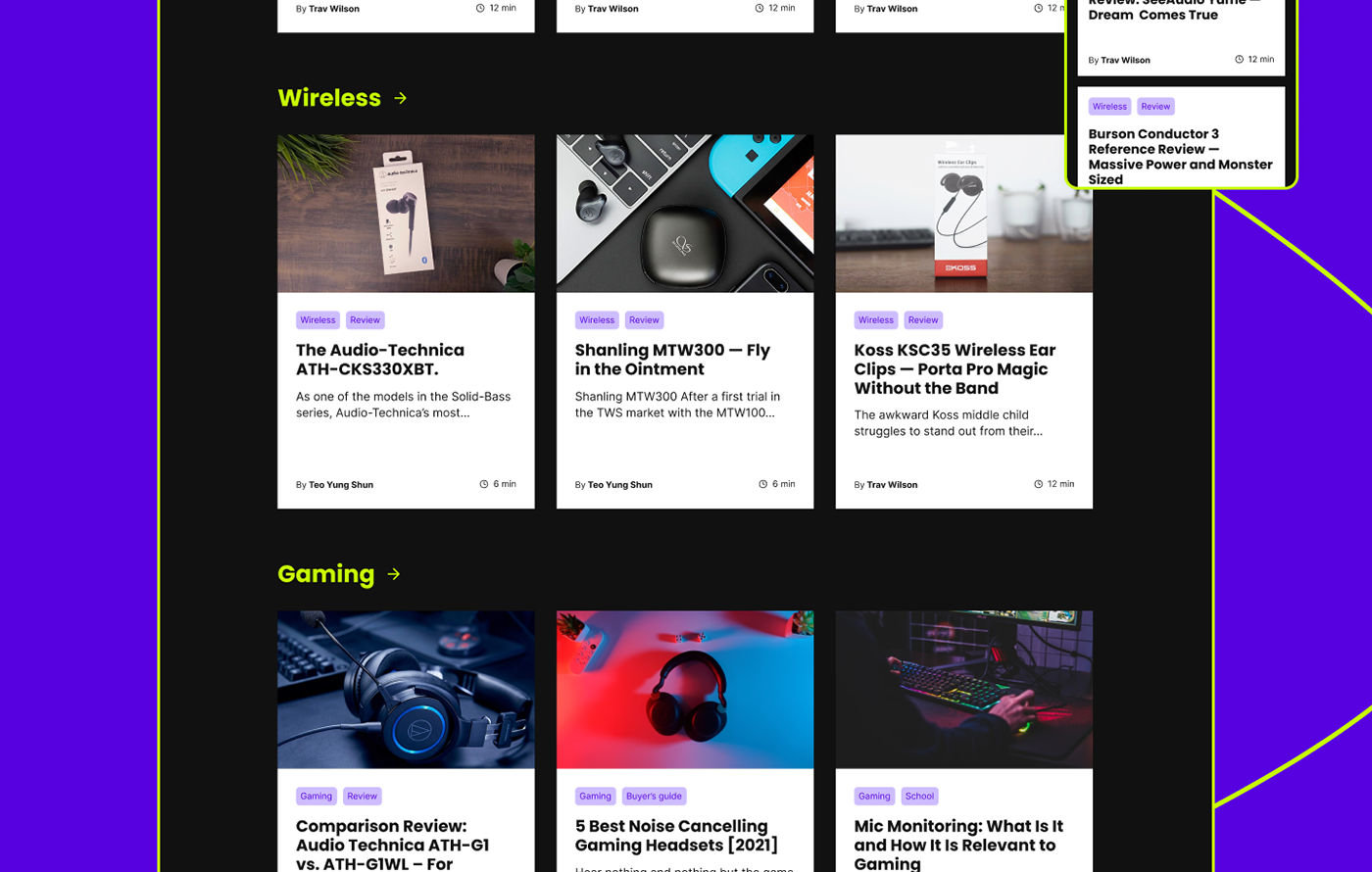 Digital Magazine headphone music UI uidesign UserInterface ux uxui Web Design  Website