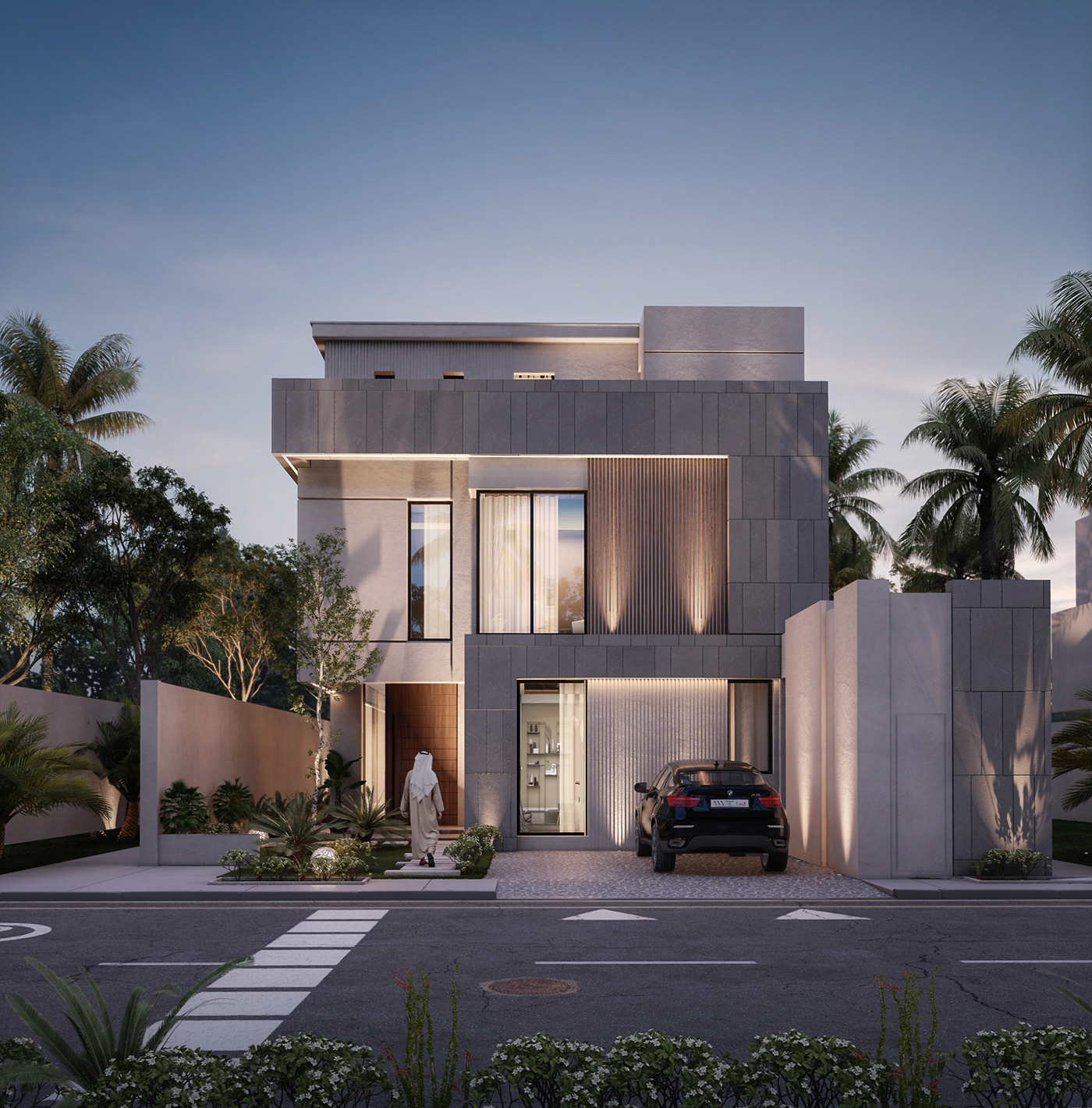 3ds max architecture exterior exterior design Modern Design Render Villa visualization
