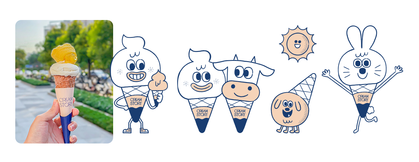 store ice cream brand identity Packaging identity adobe illustrator