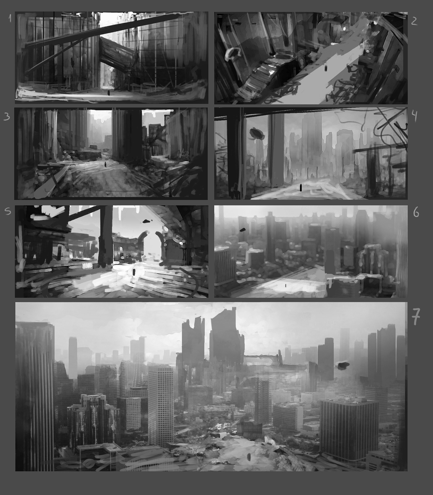 Matte Painting ciudad sci-fi STEAMPUNK destroycity postapocal Post Apocalyptic