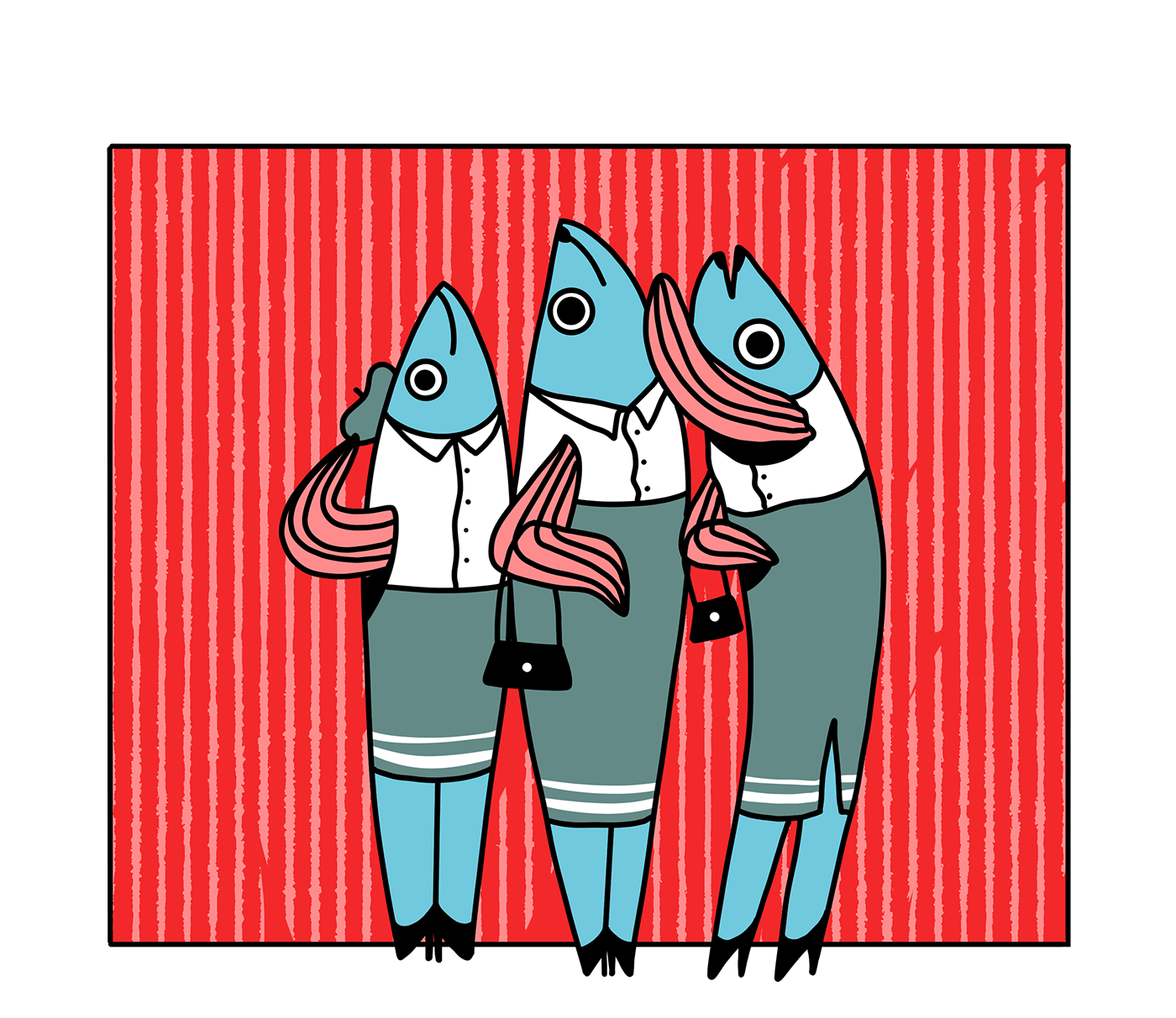 animals Character design  digital painting fish Fun illustration art Ocean Office poster sea