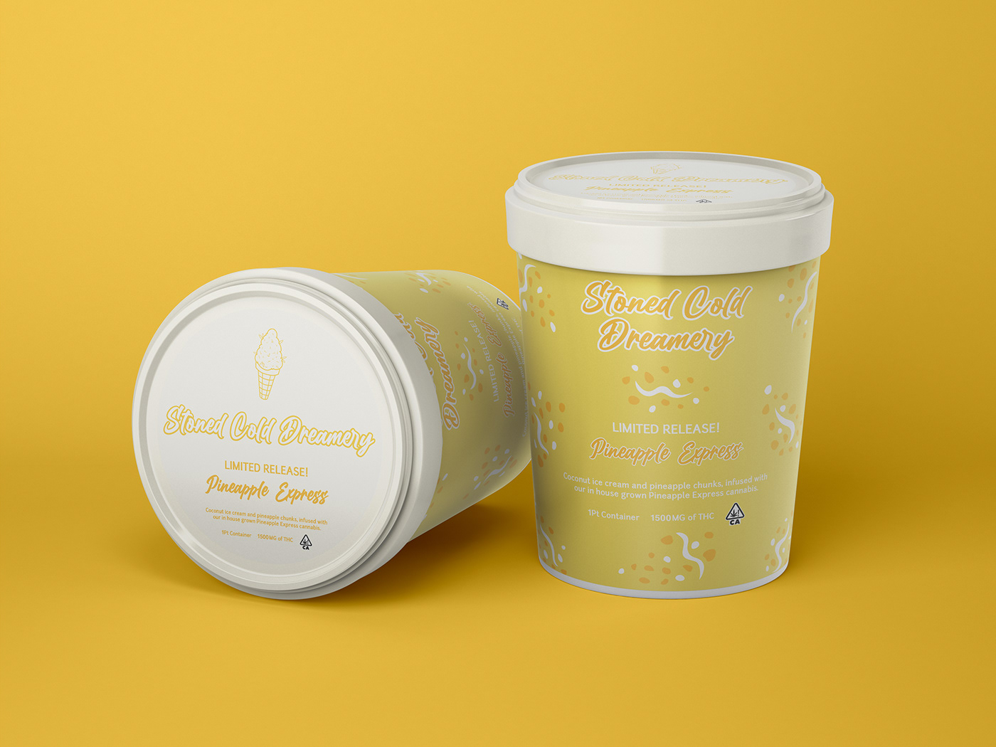 cannabis ice cream ice cream container infused infused ice cream marijuana package design  product design  thc