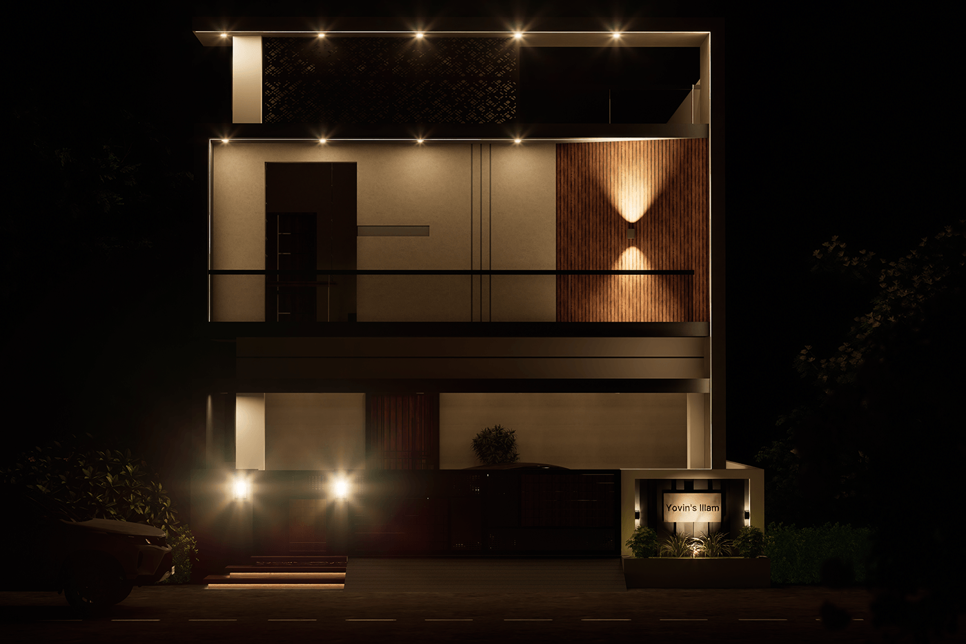 architecture visualization 3D exterior archviz Render modern house Villa elegant