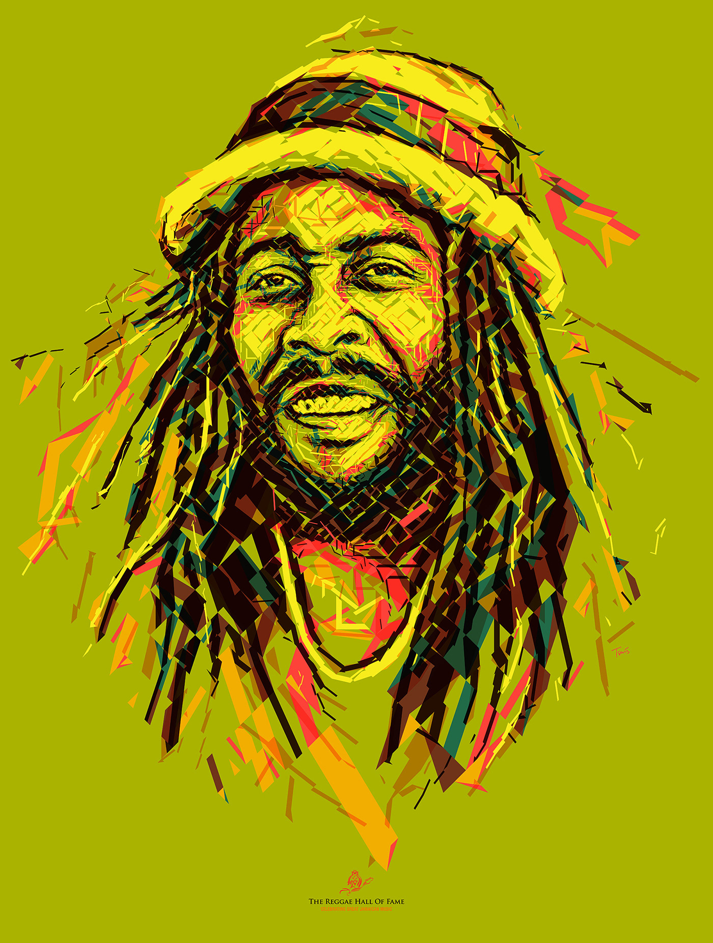 reggae photomosaic mosaic illustrations jamaica fine art poster carribean r...