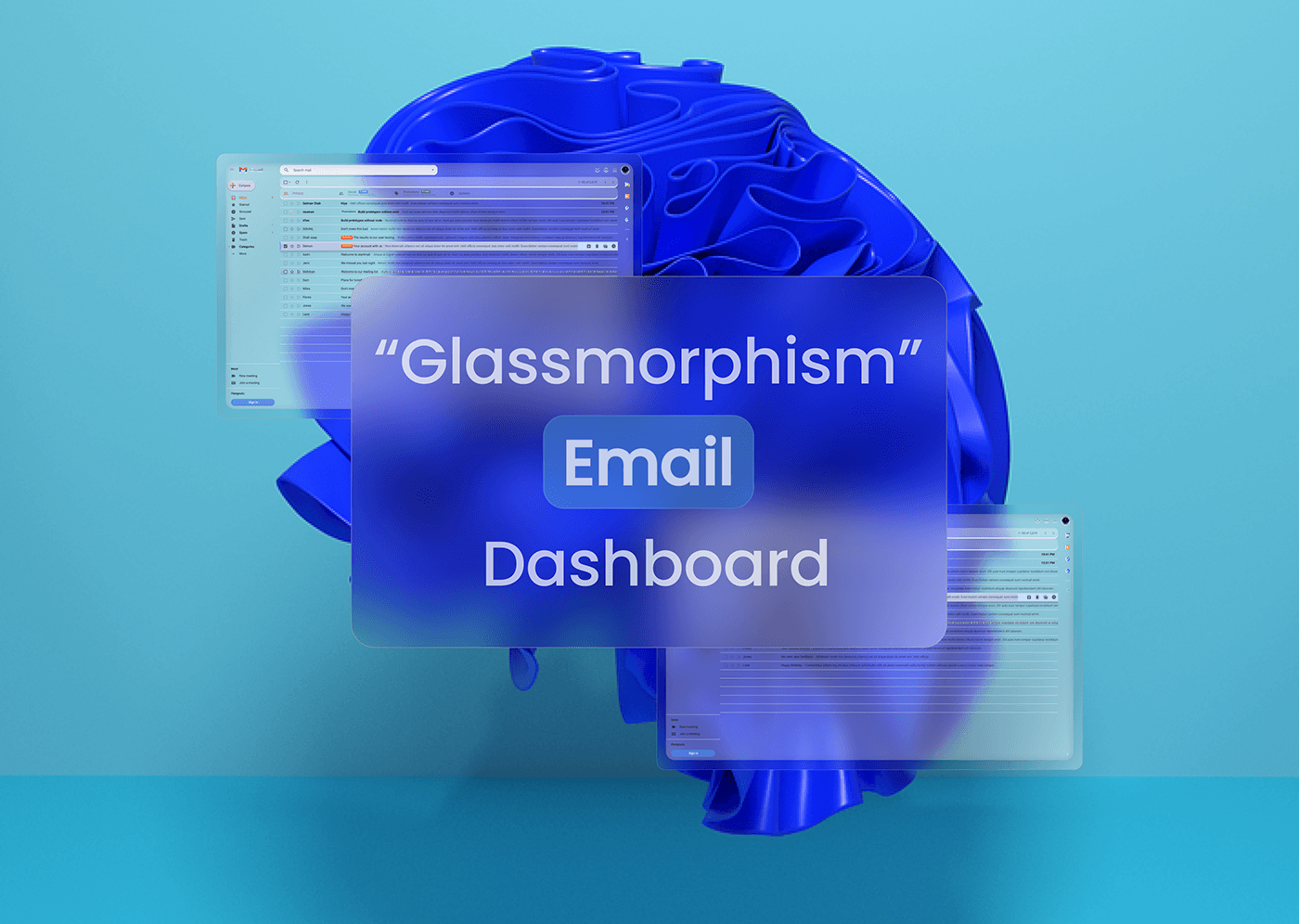 Figma uiux google dashboard glassmorphism GMail colour e-signature Email Design custom email