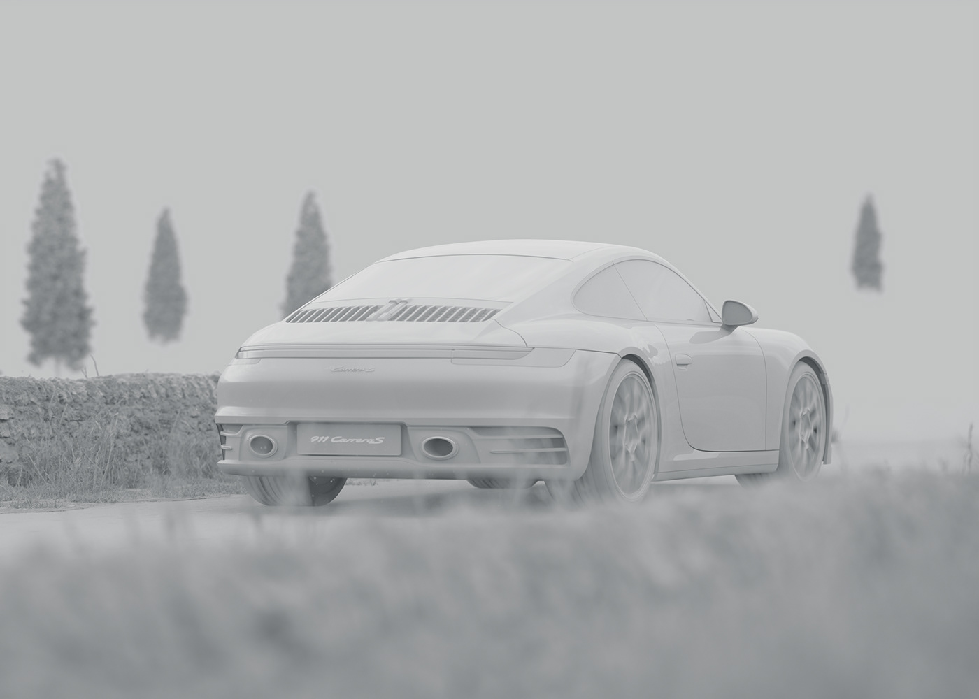 3D car carrera carro CGI corona ILLUSTRATION  midnightblue Porsche