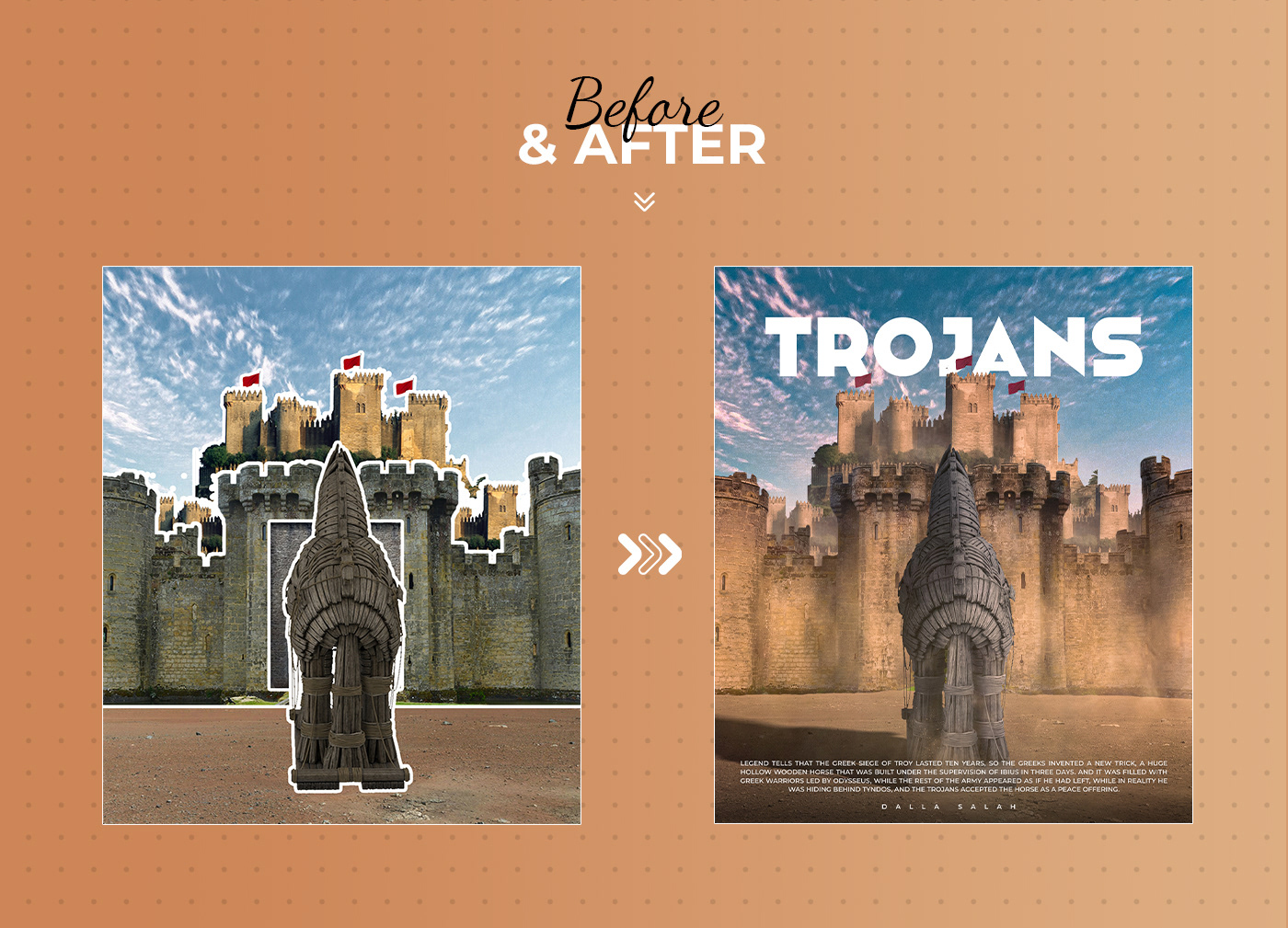 Advertising  Ancient creative Digital Art  graphic design  horse manipulation poster trojans visualization