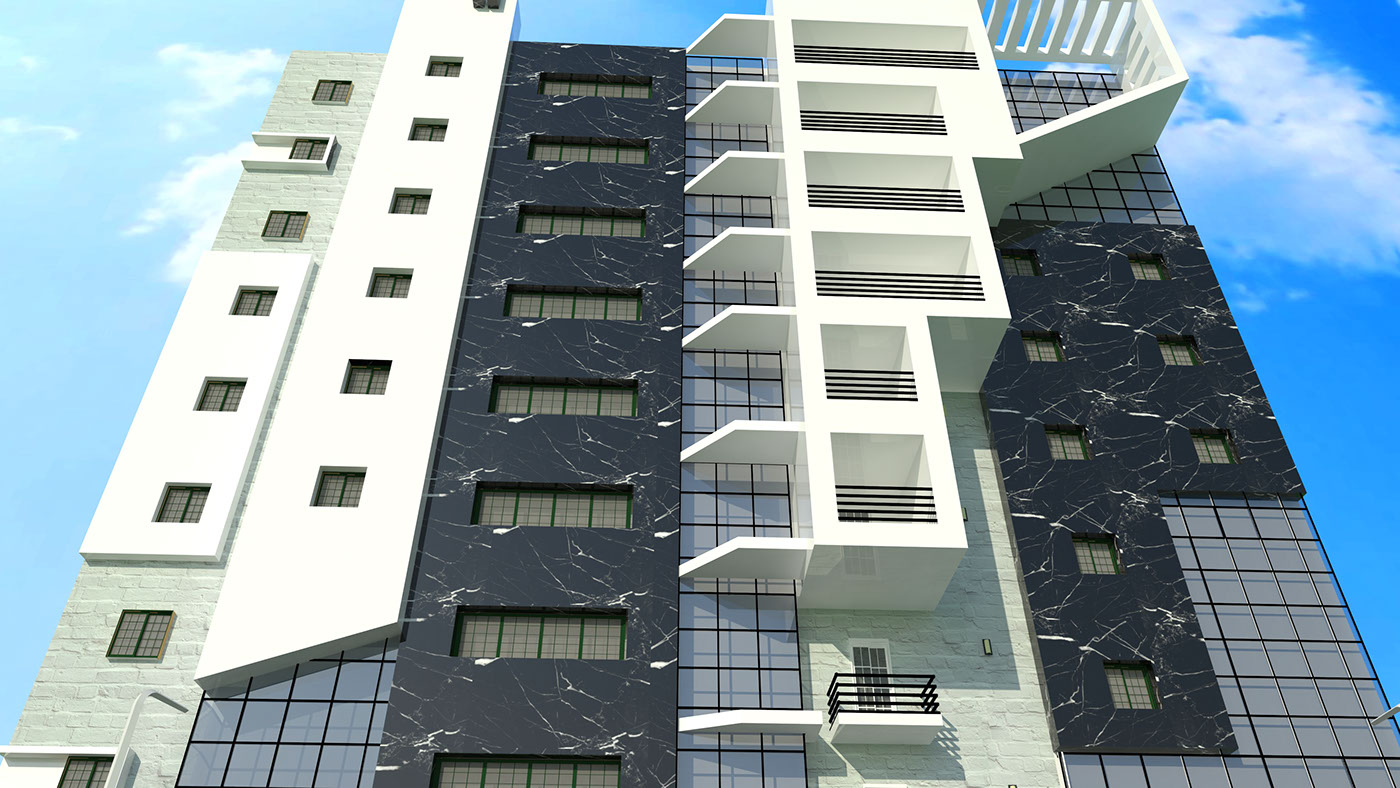 3d architecture exterior design modern modern architecture Render residential building visualization