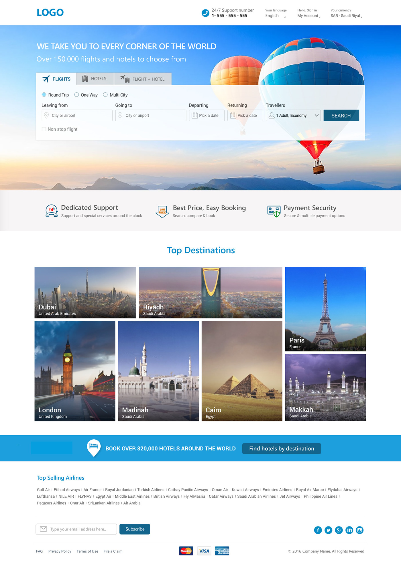 Online Flight and Hotel Booking Website Templates on Behance