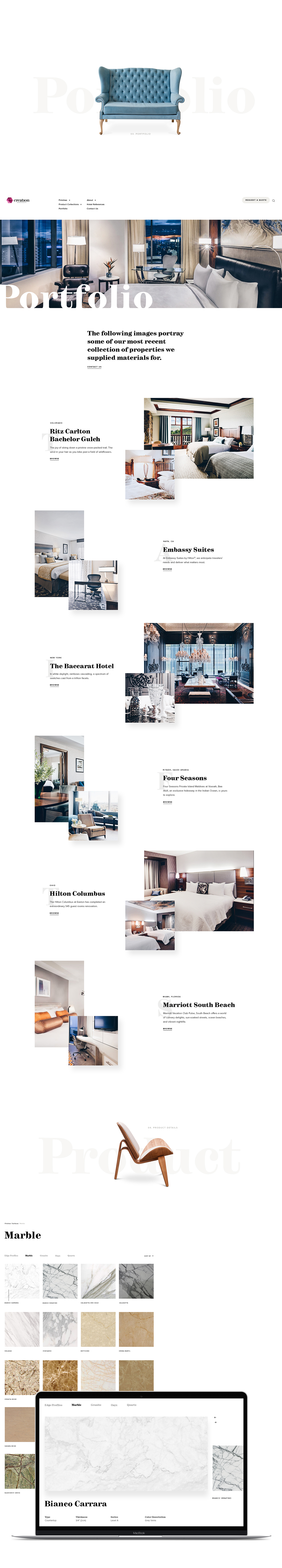 furniture Website UI Interior font Hospitality portfolio photo ux design
